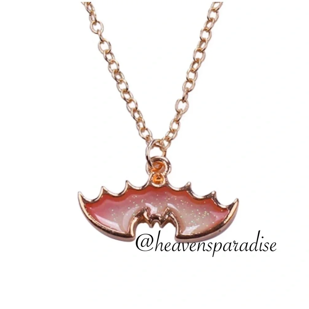 Bat Necklace & Pendant Cute Pink Dangle Necklace